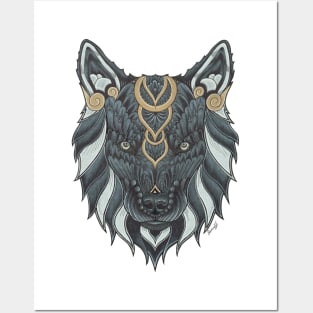 Golden Wolf Posters and Art